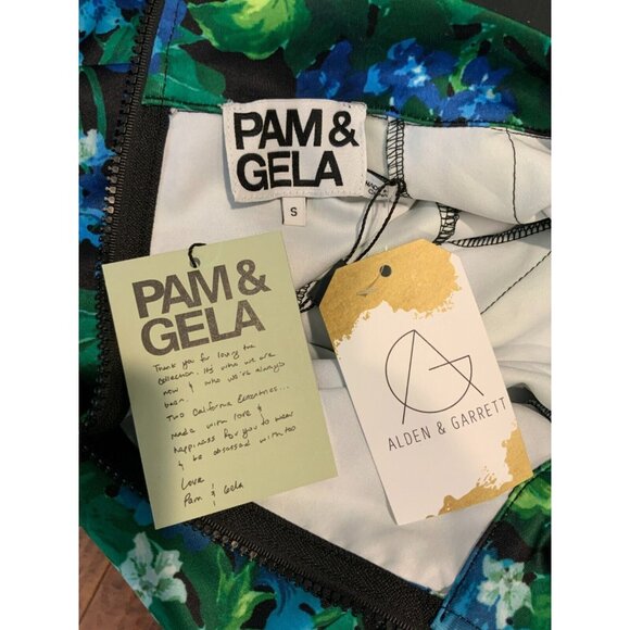 PAM & GELA Blue Green Floral Pattern Striped Panels Dress, Size S, NWT! - Picture 5 of 5